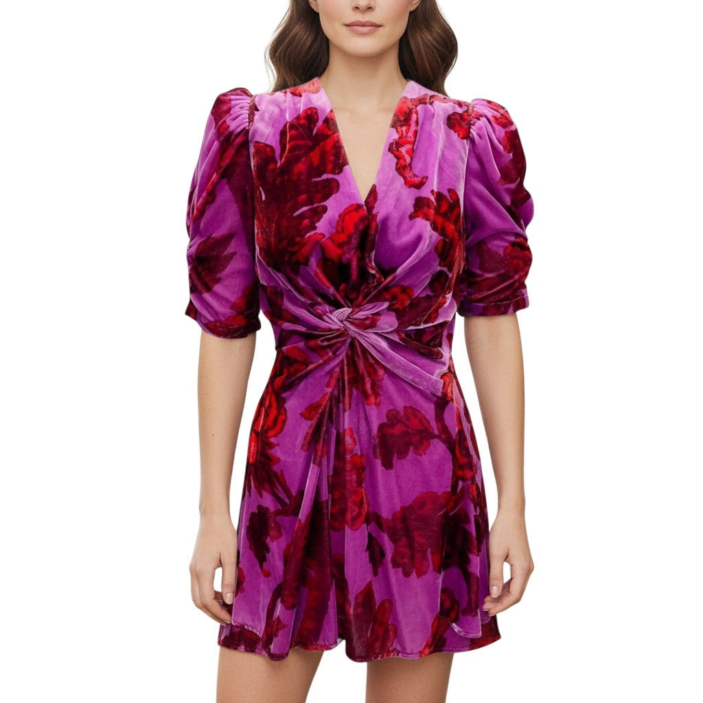 Rhode Purple Camellia Vine Crocus Leanna Dress