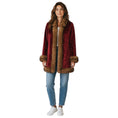 Load image into Gallery viewer, Oscar de la Renta Bordeaux Red Persian Lamb Fur Jacquard Coat with Sable Fur Trim
