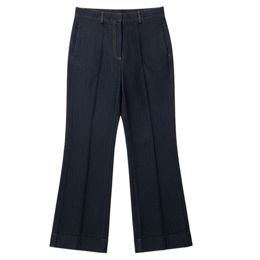 Adam Lippes Dark Blue Wash Denim Deeda Wide Leg Trousers