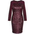 Load image into Gallery viewer, Elie Saab Burgundy Sequined Long Sleeved Crepe Midi Cocktail Dress 
