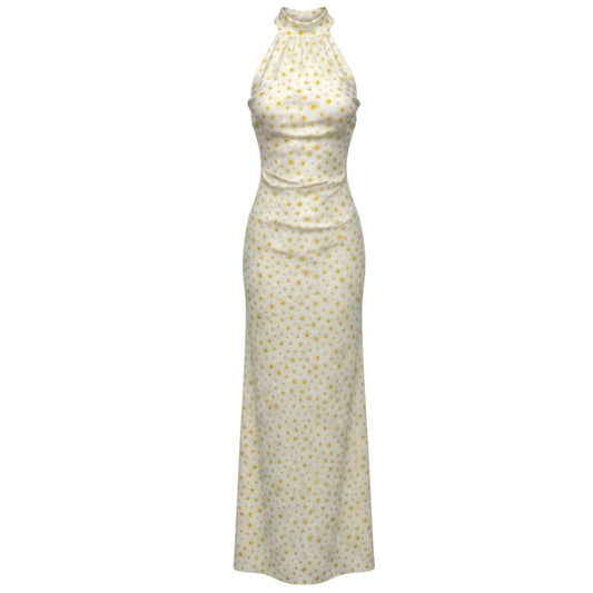 Staud White / Yellow Daisy Print Coastal Maxi Dress