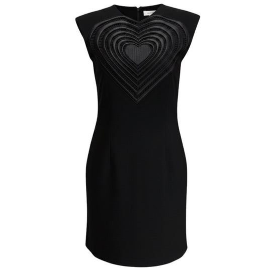 Christopher Kane Black Heart Embroidered Cocktail Dress
