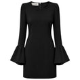 Load image into Gallery viewer, Valentino Black Bell Sleeve Crepe Dress
