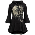 Load image into Gallery viewer, Valentino Black Rose Printed Peplum Hoodie / Mini Dress
