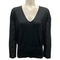 Load image into Gallery viewer, Akris Black Lace Sleeve Wool Knit Sweater
