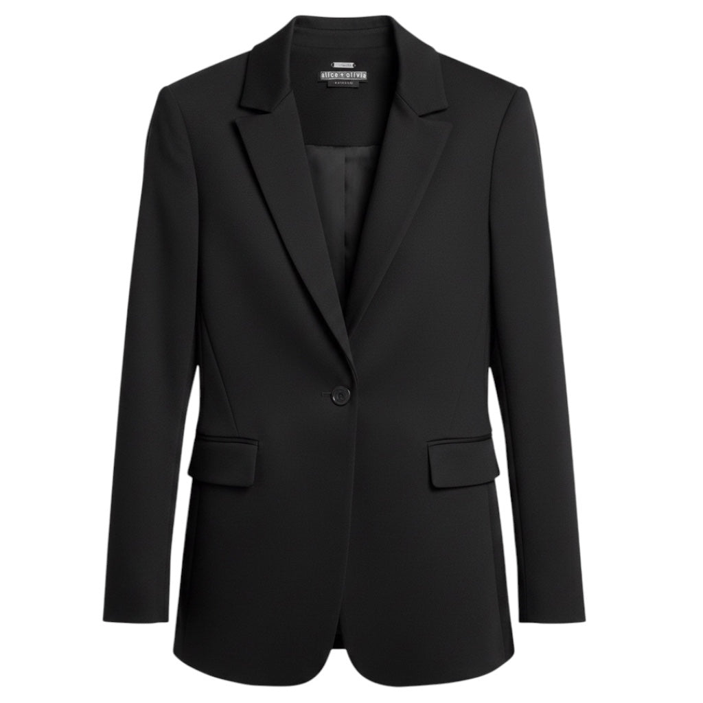 Alice + Olivia Black Single Button Blazer Jacket
