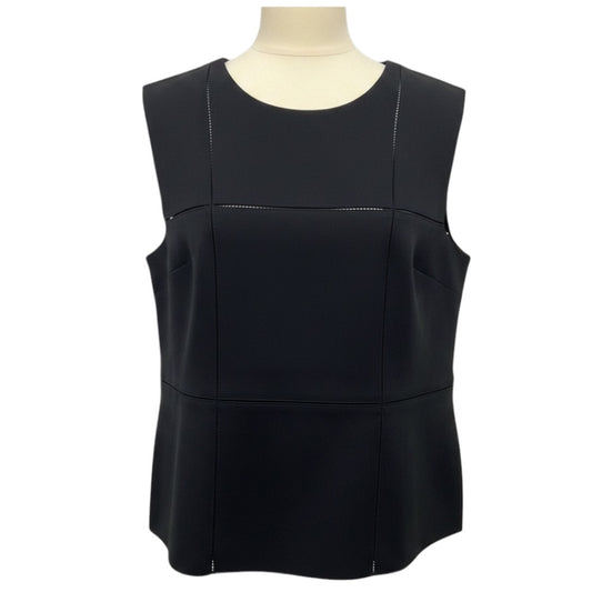 The Row Black 'Grida' Grid Pattern Sleeveless Scuba Jersey Cropped Top