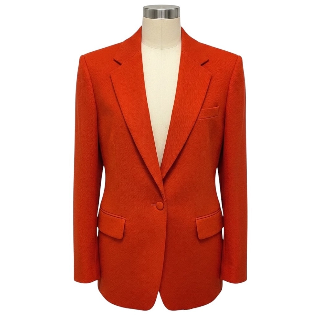Dries Van Noten Rust One Button Wool Tweed Blazer Jacket