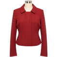 Load image into Gallery viewer, Akris Red Zip Front Silk Lined Wool Tweed Jacket
