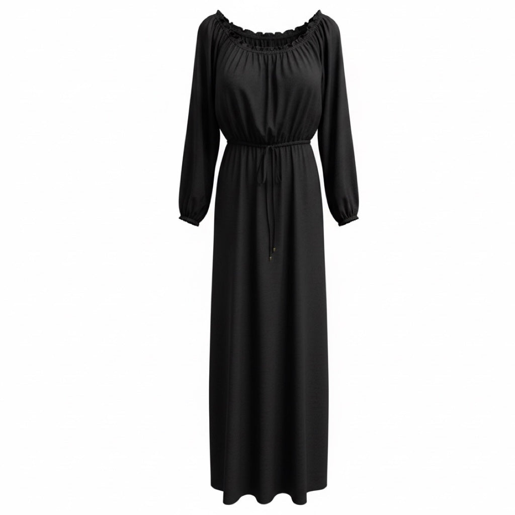 Dodo Bar Or Black Ala Belted Silk Crepe De Chine Maxi Dress