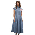 Load image into Gallery viewer, Mr & Mrs Italy Slate Blue Cotton Stretch Midi Dress
