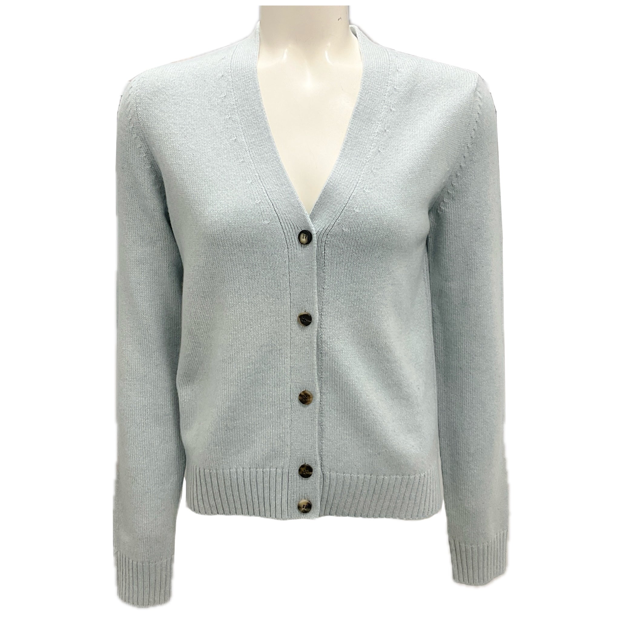 Loro Piana Light Blue Spring Pond Melange Baby Cashmere Parksville Cardigan Sweater 