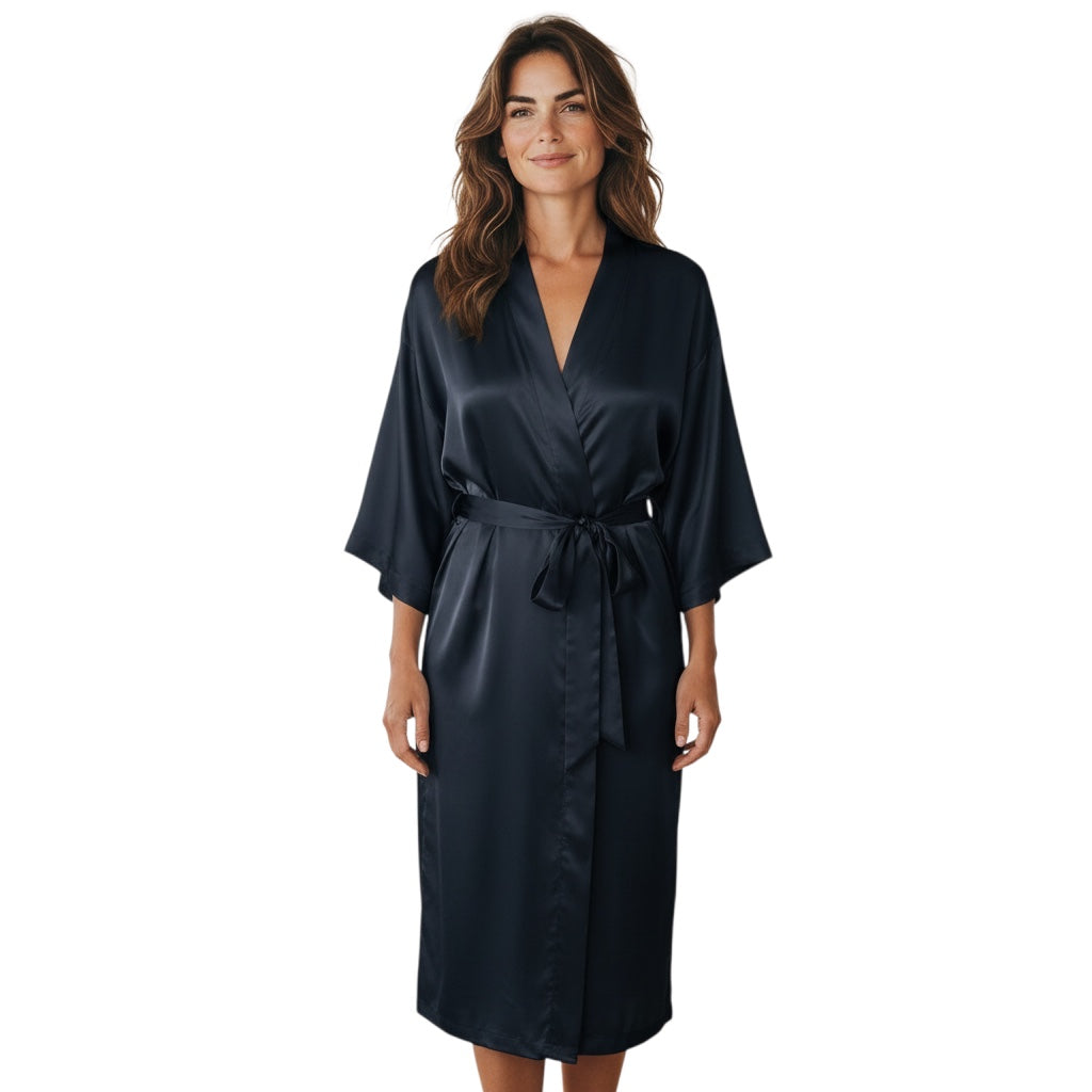 Peserico Dark Blue Belted Robe Coat