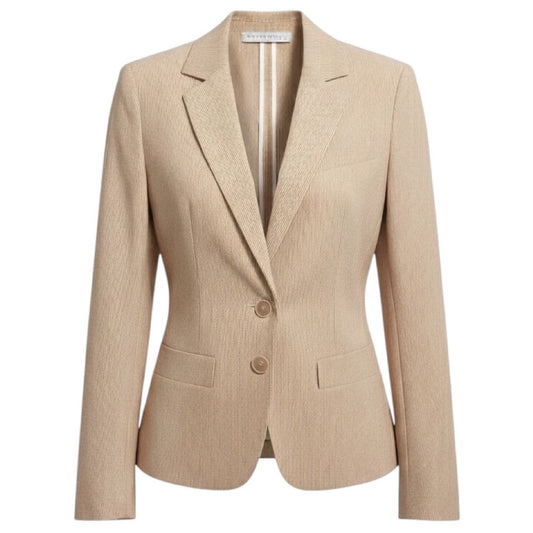 Fabiana Filippi Tan / White Striped Cotton Blazer