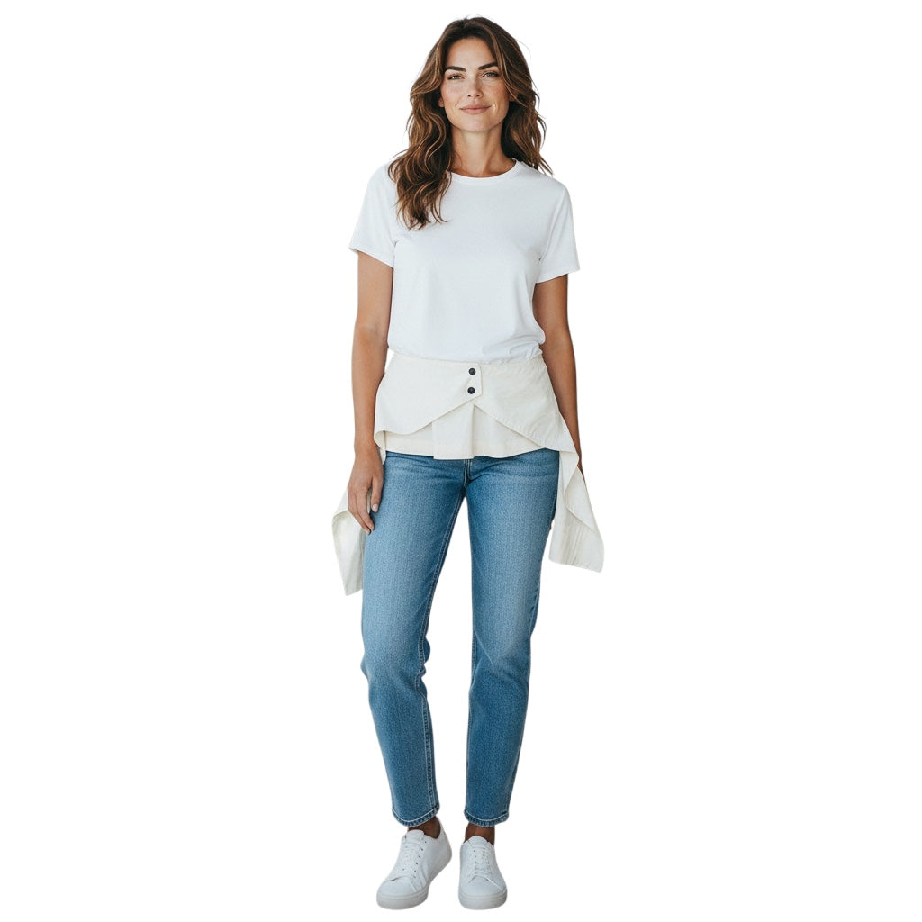 Alaia White / Blanc Short Sleeved Cotton Blouse