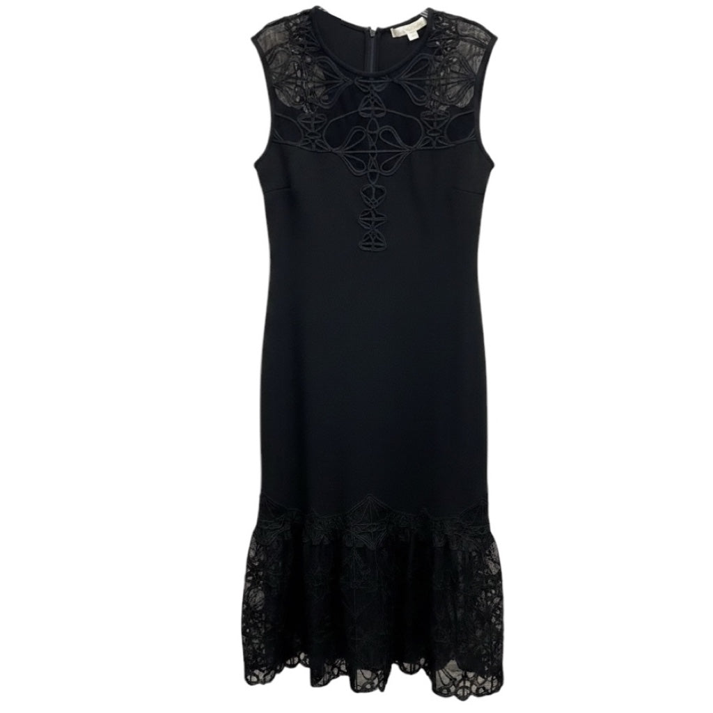 Jonathan Simkhai Black Lace Trim Sleeveless Midi Dress