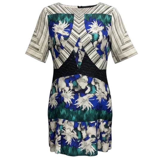 Peter Pilotto Dahlia Blue Silk Cloque Elizabeth Dress
