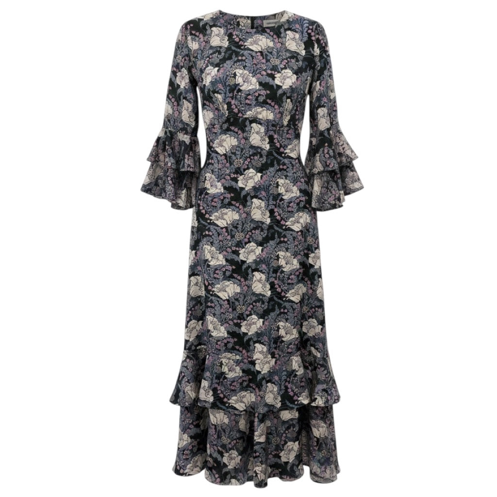 Liberty of London Navy Blue Multi Floral Silk Maxi Dress
