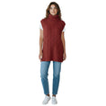 Load image into Gallery viewer, Lafayette 148 New York Burgundy Turtleneck Sleeveless Cable Knit Cashmere Sweater
