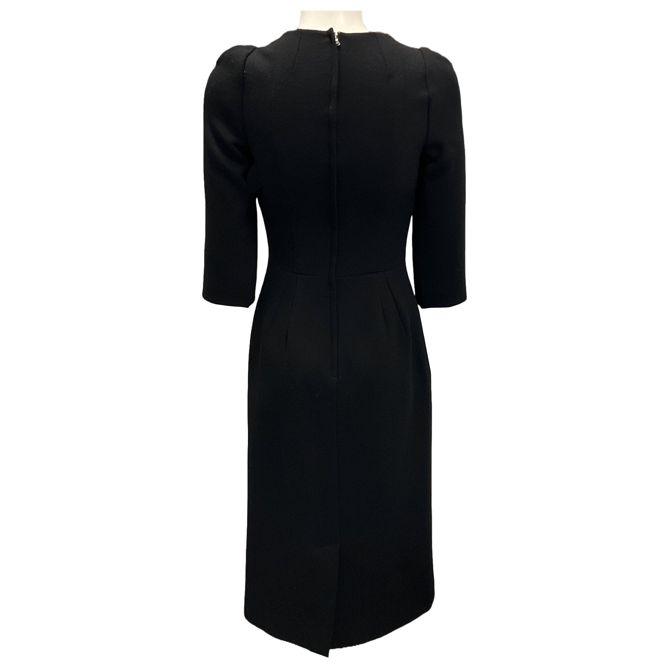 Dolce & Gabbana Black Crepe Midi Cocktail Dress