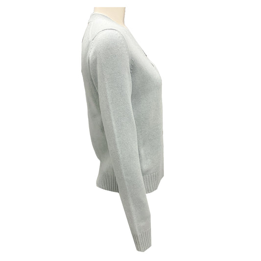 Loro Piana Light Blue Spring Pond Melange Baby Cashmere Parksville Cardigan Sweater