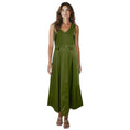Load image into Gallery viewer, Rachel Comey Olive Green Domi Faux Leather Midi Dress
