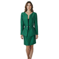 Load image into Gallery viewer, Thierry Mugler Vintage Green Silk Jacket and Skirt Suit Set
