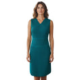Load image into Gallery viewer, Elie Saab Teal Sleeveless Ribbed Knit Fitted Dress
