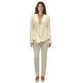 Load image into Gallery viewer, Fabiana Filippi Ivory Embellished Open Front Cady Jacket and Straight Leg Tailored Pants Suit Set
