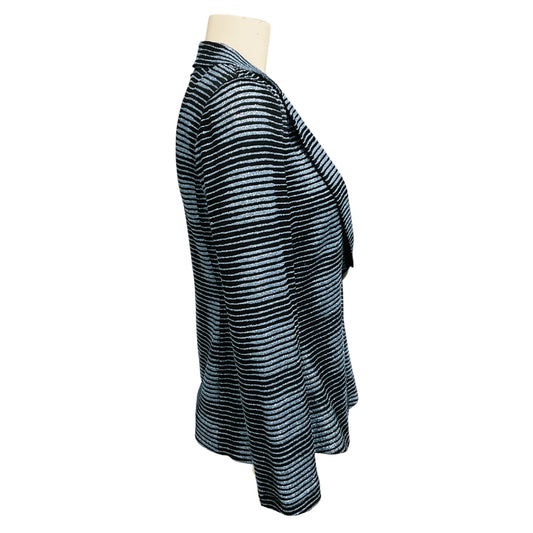 Armani Collezioni Light Blue / Black Striped Metallic Glitter Jacket