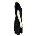 Load image into Gallery viewer, Alexander McQueen Black / Beige Leaf Design Brocade Velvet Short Sleeved Dress

