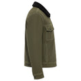 Load image into Gallery viewer, Vince Olive Green / Black Shearling Collar Suede Jacket
