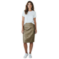 Load image into Gallery viewer, Susan Bender Gold Metallic Leather Jacquard Skirt
