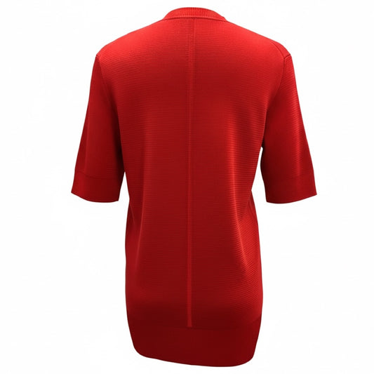 The Row Brick Red Short Sleeved Viscose Knit Sweater