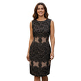 Load image into Gallery viewer, Escada Taupe / Black Pine Delwys Sleeveless Jacquard Cocktail Dress
