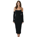 Load image into Gallery viewer, Alice + Olivia Black Evia Fitted Spaghetti Strap Dress
