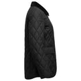 Load image into Gallery viewer, Burberry Navy Blue Quilted Zip Front Nova Check Lined Jacket with Patch Detail and Corduroy Collar
