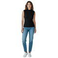 Load image into Gallery viewer, Toteme Black Tech Viscose Asymmetric Knit Top
