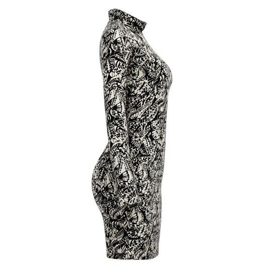 Dries Van Noten Black / White Butterfly Print Midi Dress