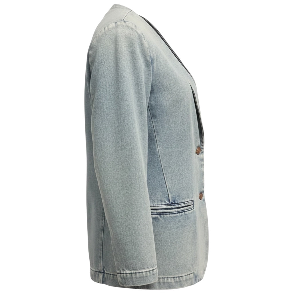 3x1 Light Blue Ice Melt Clean Denim Blazer