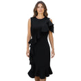 Load image into Gallery viewer, Michael Kors Collection Black Ruffled Wool Cocktail Dress
