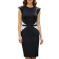 Load image into Gallery viewer, Givenchy Black / White Cap Sleeved Crepe Midi Dress
