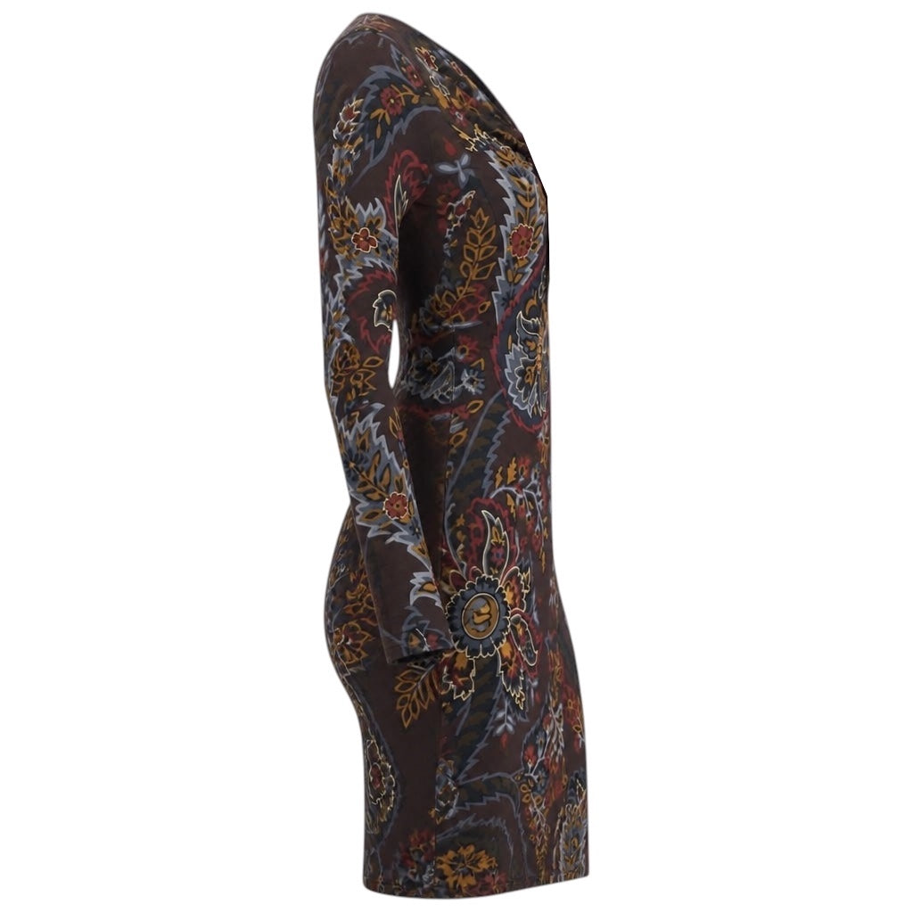 Etro Purple Multi Paisley Printed Crepe Dress