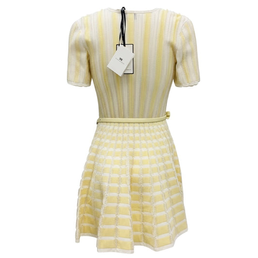 Elisabetta Franchi Lemonade / Ivory Striped Knitted Dress