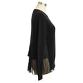 Load image into Gallery viewer, Sacai Black Wool Knit Pullover Sweater with Pleated Sheer Back
