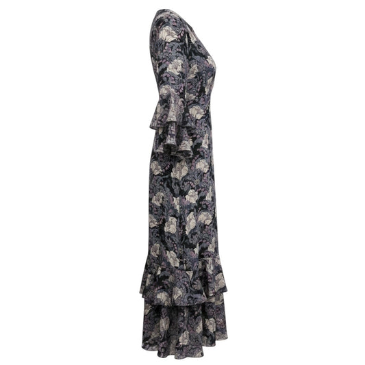 Liberty of London Navy Blue Multi Floral Silk Maxi Dress