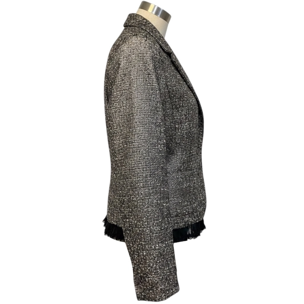 RED Valentino Silver Multi Metallic Jacquard Jacket