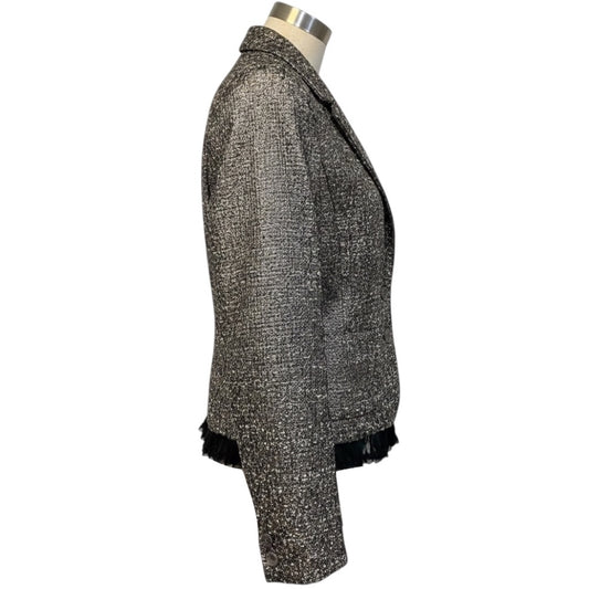 RED Valentino Silver Multi Metallic Jacquard Jacket