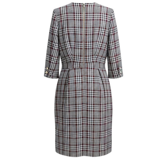 Thom Browne / Navy / White Red Plaid Midi Dress