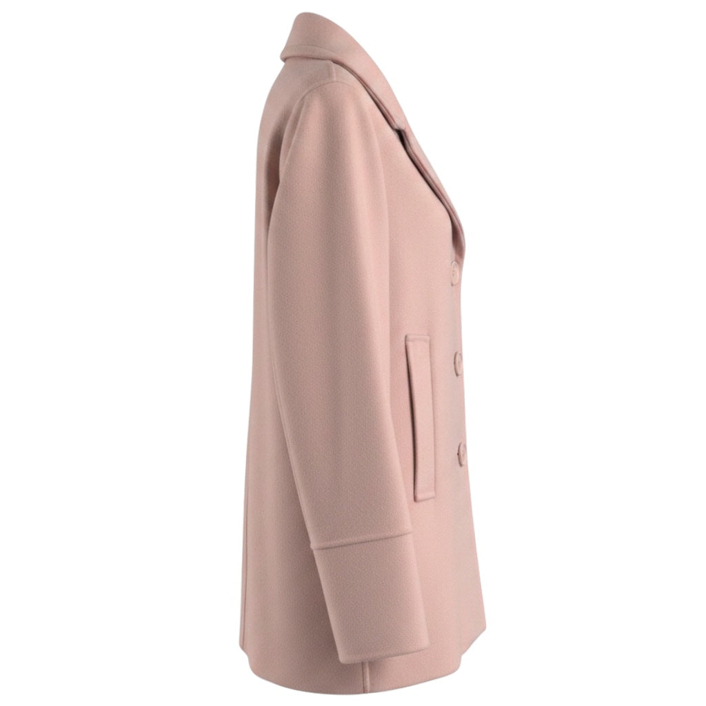 Max Mara S Collection Light Pink Button Front Wool Coat